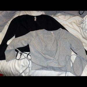 American apparel wrap crop top. 3/4  sleeve